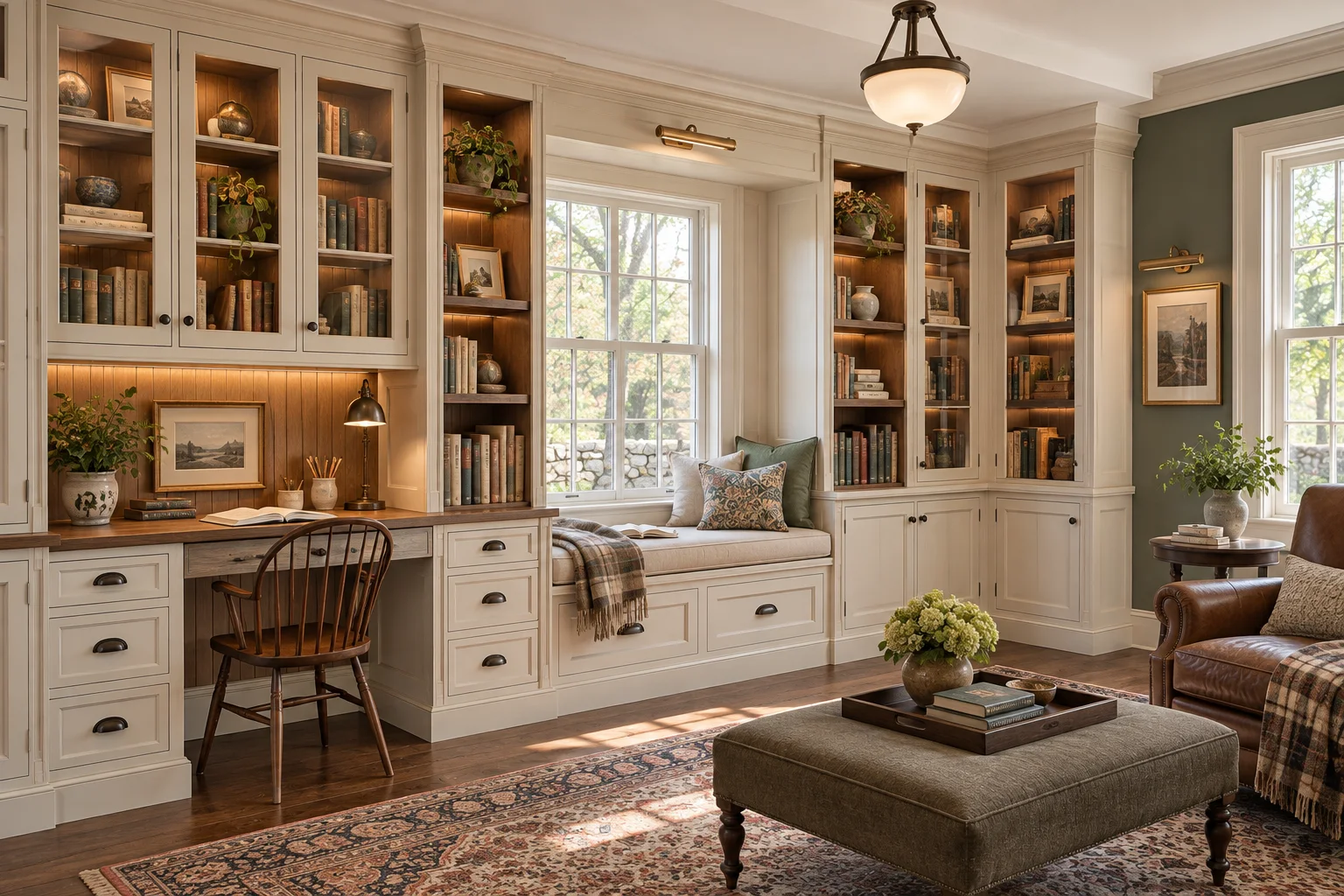 Concept visualization of a custom library and reading room