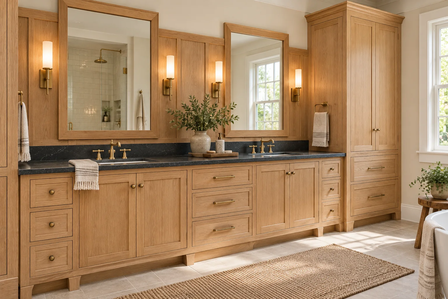 Concept visualization of custom bathroom cabinetry