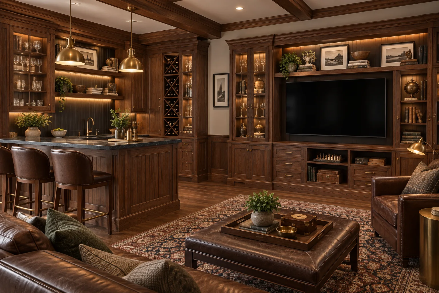 Concept visualization of custom club and hospitality millwork